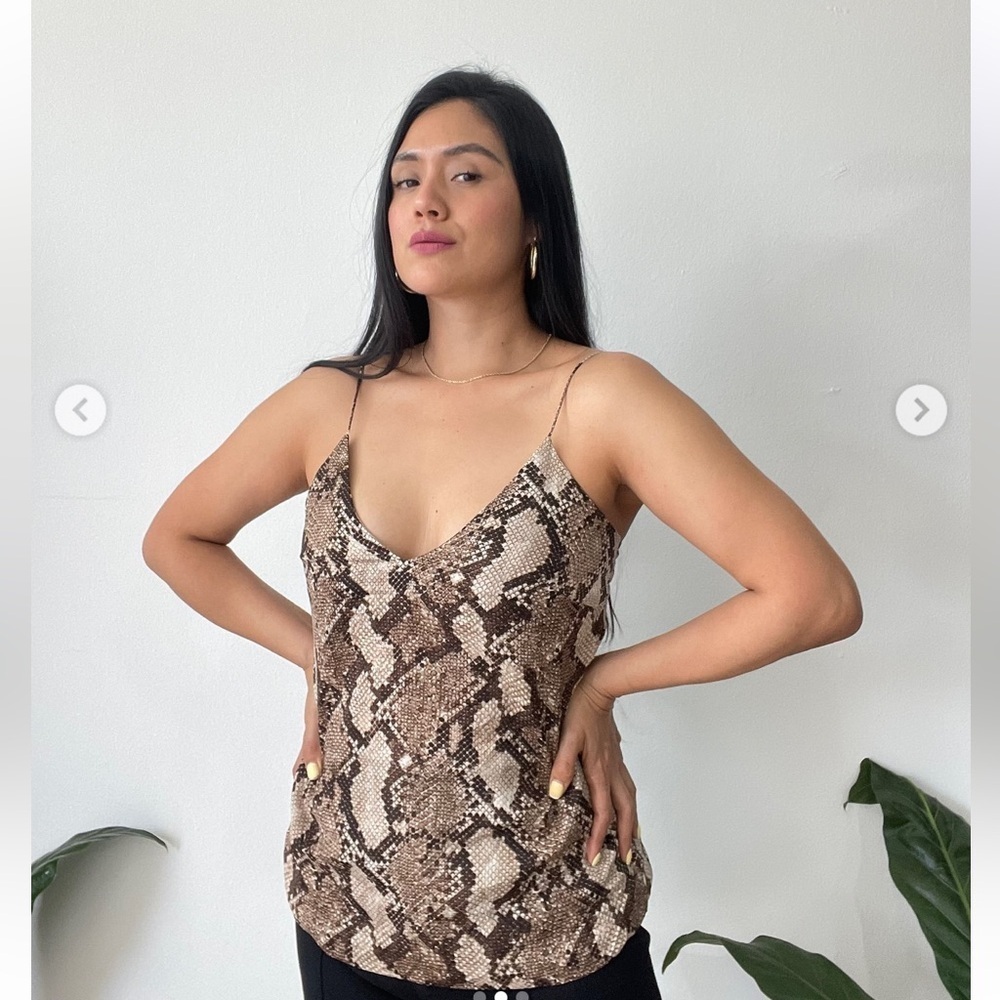 H&M Animal Print Strappy Cami Blouse - Size Large